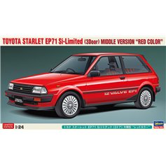 Hasegawa 1:24 Toyota Starlet EP71 SI-LIMITED (3 DOOR) MIDDLE VERSION - RED COLOR - LIMITED EDITION