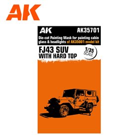 AK Interactive 35701 Die-Cut Painting Mask for Painting Cabin & Glass & Headlights of AK35001