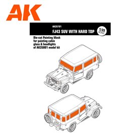 AK Interactive 35701 Die-Cut Painting Mask for Painting Cabin & Glass & Headlights of AK35001
