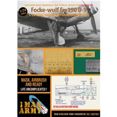 1 Man Army 1:24 Maski oznaczeń do Focke Wulf Fw-190 D-9 dla Trumpeter