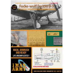 1 Man Army 1:24 Stencil masks for Focke Wulf Fw-190 D-9 - Trumpeter 