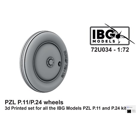 IBG 72U034 PZL P.11/P.24 Wheels 3D Printed Set for all IBG PZL P.11 and P.24 Kits