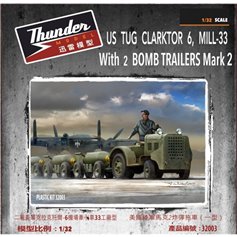 Thunder Model 1:32 US TUG CLARKTOR-6 MILL-33 + 2 BOMB TRAILER MARK 2