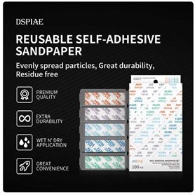 DSPIAE DSP-1200 Reusable Self-Adhesive Sandpaper 75 x 25 mm 10 pcs