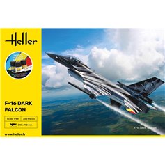 Heller 1:48 F-16 Dark Falcon - STARTER KIT - z farbami