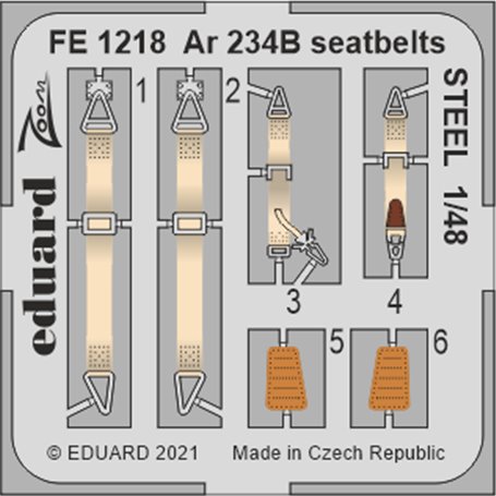 Eduard 1:48 Ar 234B seatbelts STEEL dla Hasegawa/Hobby 2000