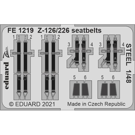 Eduard 1:48 Z-126/226 seatbelts STEEL dla Eduard