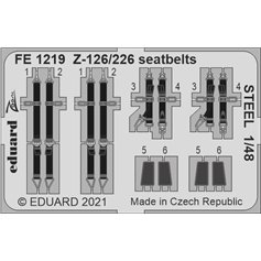 Eduard ZOOM 1:48 Pasy bezpieczeństwa STTEL do Z-126/226 dla Eduard