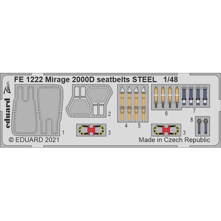 Eduard 1:48 Mirage 2000D seatbelts STEEL dla Kinetic