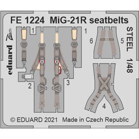 Eduard ZOOM 1:48 Pasy bezpieczeństwa STTEL do MiG-21R dla Eduard