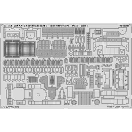 Eduard 1:350 Nadbudówka do USS Yorktown CV-5 dla Merit 65301 / cz.3