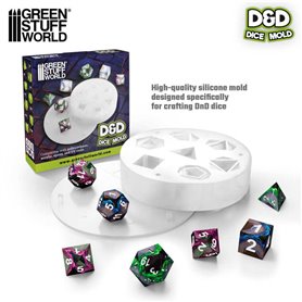 Green Stuff World Farba Silicon dice mold DnD 102x102mm