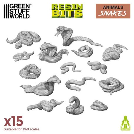 Green Stuff World 3D PRINTED SET - SNAKES