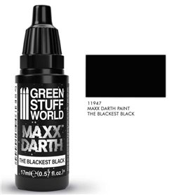 Green Stuff World Farba MAXX DARTH – głęboko czarna farba akrylowa 17ml