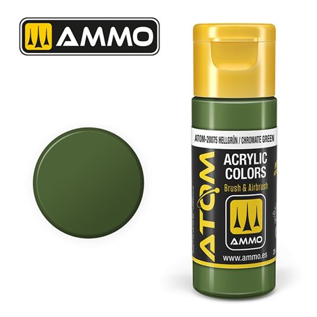 Ammo of MIG ATOM COLOR Hellgrun / Chromate Green - 20ml