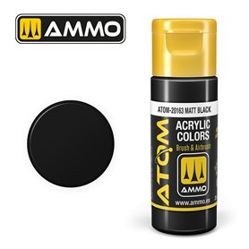 Ammo of MIG ATOM COLOR Matt Black - 20ml