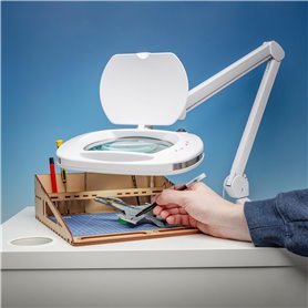 Lightcraft LC9100LED-EU WIDE LENS LED MAGNIFIER LAMP W/DUAL DIMMER
