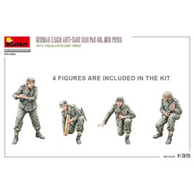 Mini Art 1:35 GERMAN 75MM ANTI-TANK GUN PAK.40 MID RPODUCTION W/ARTILLERY CREW