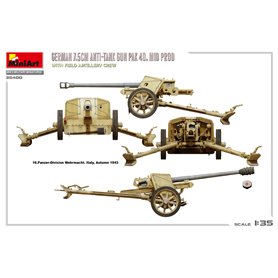 Mini Art 1:35 GERMAN 75MM ANTI-TANK GUN PAK.40 MID RPODUCTION W/ARTILLERY CREW