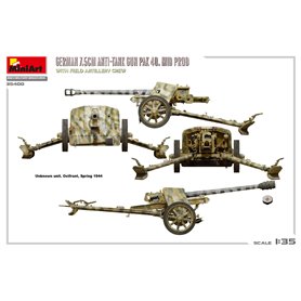Mini Art 1:35 GERMAN 75MM ANTI-TANK GUN PAK.40 MID RPODUCTION W/ARTILLERY CREW