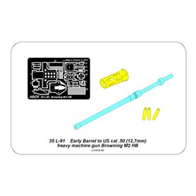 ABER 1:35 Metalowa lufa do M2 Browning 12.7mm - wczesna