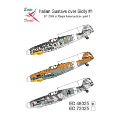Exotic Decals 1:48 Kalkomanie ITALIAN GUSTAVS OBER SICILY BF-109G IN REGIA AERONAUTICA - PART 1