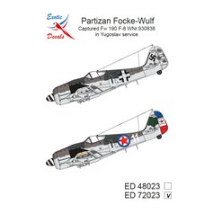 Exotic Decals 72023 Partizan Foce-Wulf Captured Fw 190 F-8 in Yugoslav Service