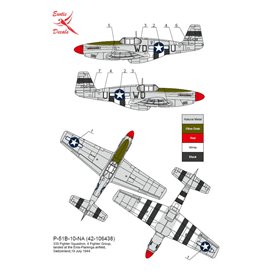 Exotic Decals 1:72 Kalkomanie MUSTANG IN THE ALPS P-51B-10-NA TESTED BY SWISS AIR FORCE