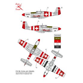 Exotic Decals 1:72 Kalkomanie MUSTANG IN THE ALPS P-51B-10-NA TESTED BY SWISS AIR FORCE