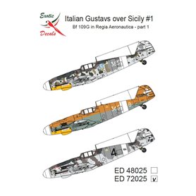 Exotic Decals 1:72 Kalkomanie ITALIAN GUSTAVS OBER SICILY BF-109G IN REGIA AERONAUTICA - PART 1