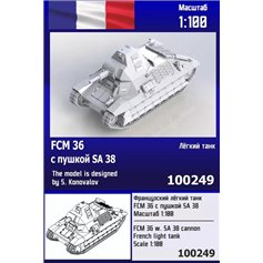 Zebrano 1:100 Resin model kit FCM 36 W/SA.38 CANNON 
