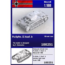 Zebrano 1:100 Model żywiczny Pz.Kpfw.II Ausf.B