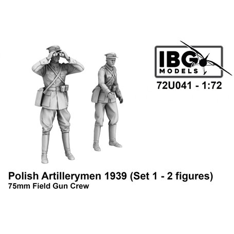 IBG 72U041 Polish Artillerymen 1939 (Set 1 - 2 Figures) 75 mm Field Gun Crew