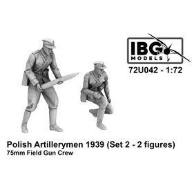 IBG 72U042 Polish Artillerymen 1939 (Set 2 - 2 Figures) 75 mm Field Gun Crew