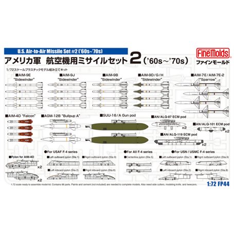 Fine Molds FP44 U.S. Air-to-Air Missile Set 2 (60s-70s)