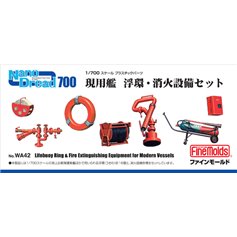 Fine Molds 1:700 Dodatki plastikowe LIFEBUOY RING AND FIRE EXTINGUISHING EQUIPMENT FOR MODERN VESSEL