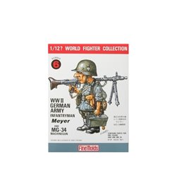 Fine Molds 1:12 WWII GERMAN INFANTRY MAN AND MG34
