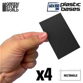 Green Stuff World Podstawki plastikowe prostokątne PLASTIC RECTANGULAR BASES - 60mm x 100mm - 4szt.