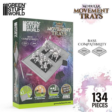 Green Stuff World Modular Movement Trays (3 corners + 2 bases) Complete Pack