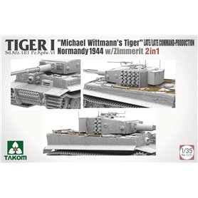 Takom 2201 Tiger I "Michael Wittmann's Tiger" Late Command Normandy 1944 w/Zimmerit