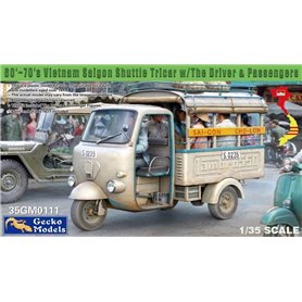 Gecko Models 35GM0111 60'-70's Saigon Shuttle Motor-Tricycle w/ The Driver & Passengers