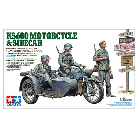 Tamiya 35384 1/35 German KS600 Motorcycle & Sidecar