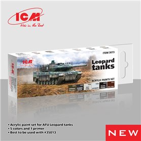 ICM 3073 Zestaw farb ACRYLIC PAINT SET FOR LEOPARD TANKS