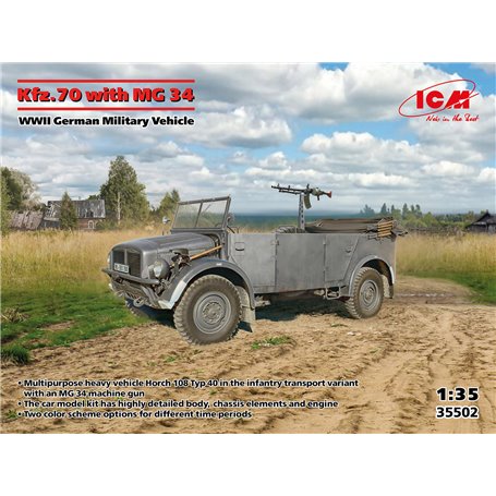 ICM 35502 Kfz. 70 with MG 34 WWII German Military Vehicle