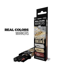 AK Interactive REAL COLORS MARKERS RCM-104 Zestaw SHIPS AND DECKS