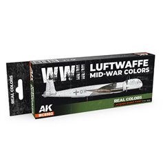 AK Interactive REAL COLORS RCS-102 Zestaw WWII LUFTWAFFE MID-WAR COLORS