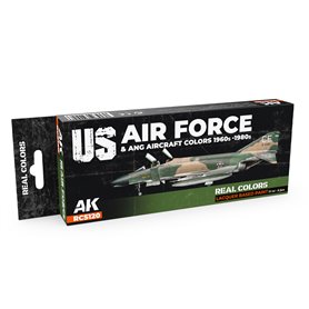 AK Interactive REAL COLORS RCS-120 Zestaw US AIR FORCE AND ANG AIRCRAFT COLORS 1960S-1980S