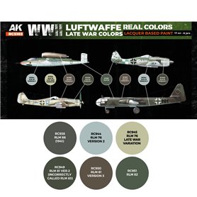 AK Interactive REAL COLORS RCS-103 Zestaw WWII LUFTWAFFE LATE WAR COLORS