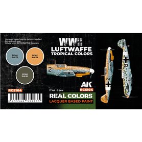 AK Interactive REAL COLORS RCS-104 Zestaw WWII LUFTWAFFE TROPICAL COLORS