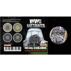 AK Interactive REAL COLORS RCS-106 Zestaw WWII LUFTWAFFE COCKPIT AND INTERIOR COLORS